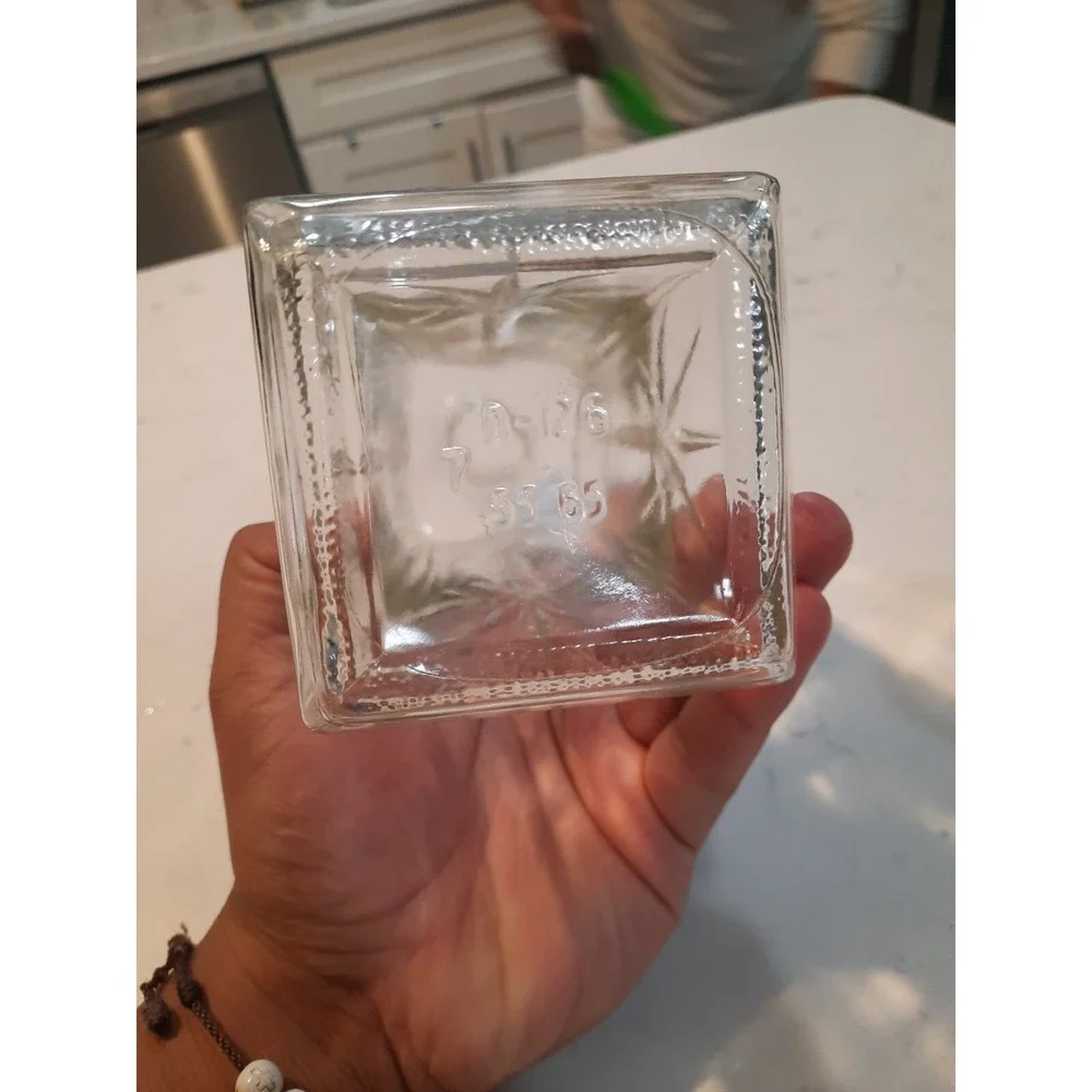 Vintage Starburst Clear Pressed Glass Liquor Decanter